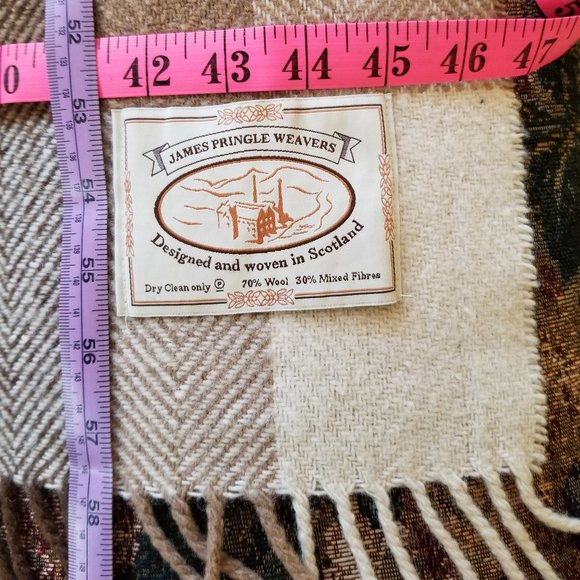Vintage, traditional, woven wool blanket, fringe, picnic blanket +, Scotland - Picture 4 of 5